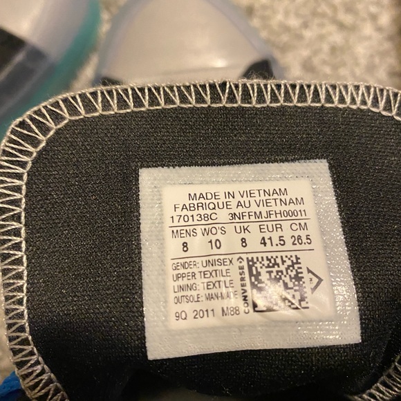 NIB CONVERSE CX HIGH TOPS TURQUOISE/ BLACK/PINK - Picture 10 of 11